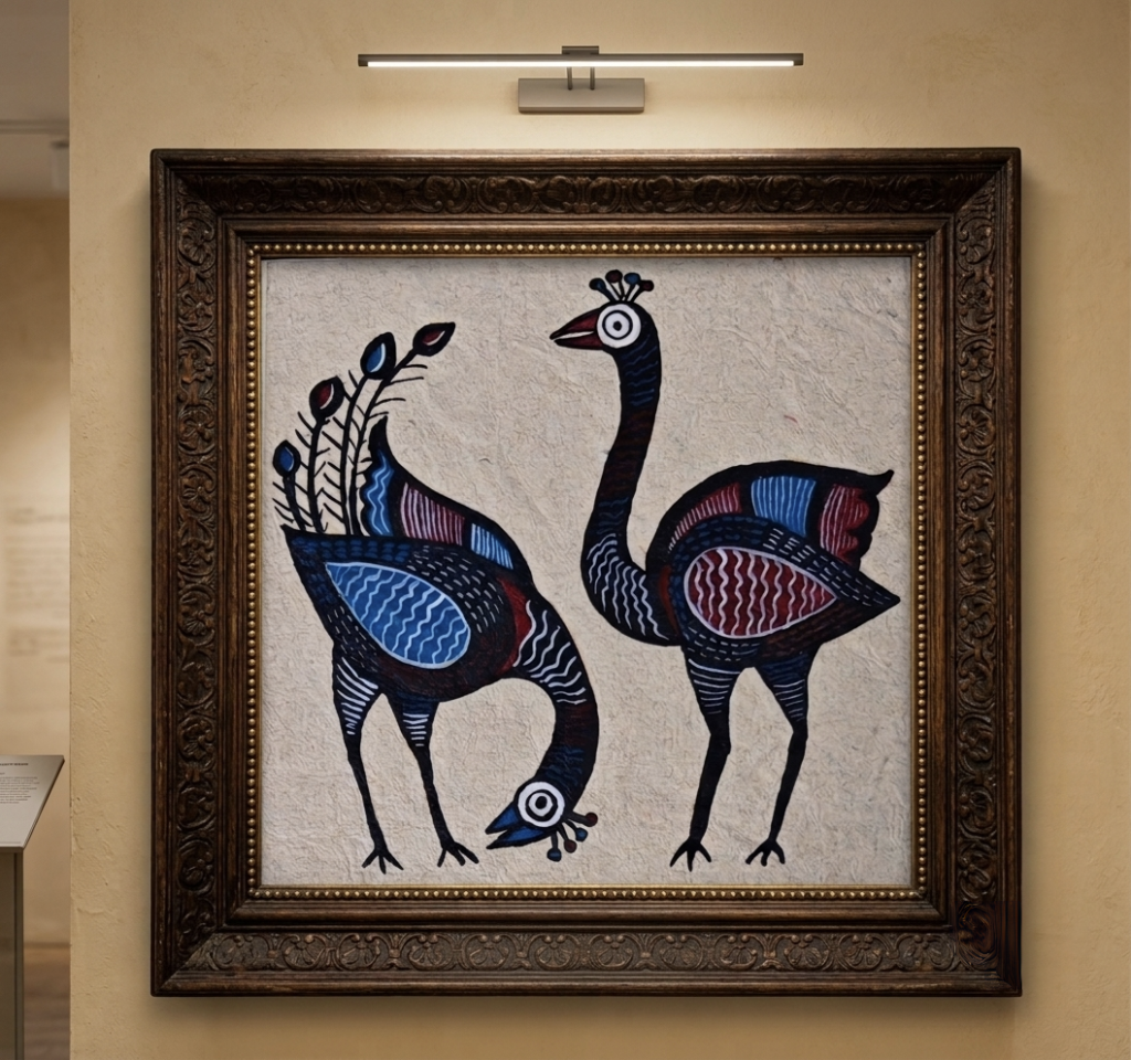 Graceful Sohrai Peacocks
