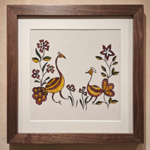 Floral Sohrai Peacocks