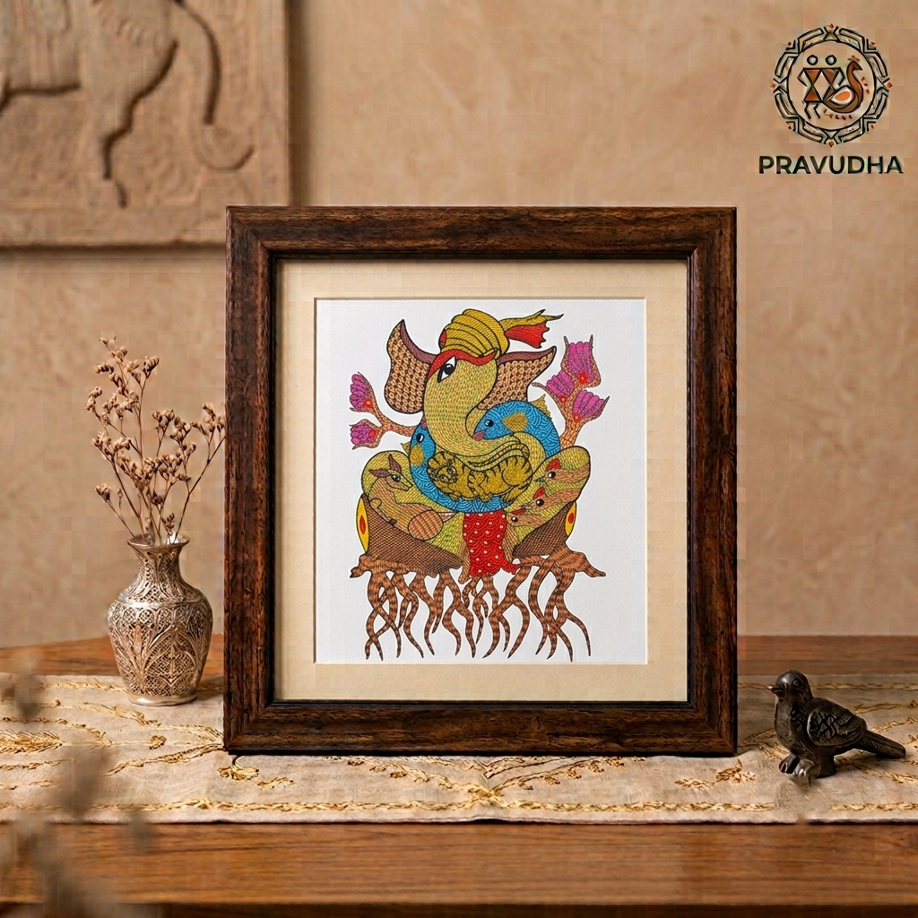 Handpainted Sacred Roots Gond Ganesha